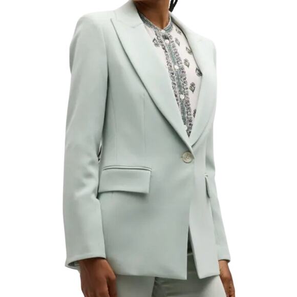 Veronica Beard Sage Green Long and Lean Dickey Jacket Blazer Size 4